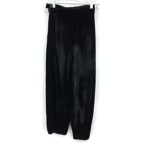 Charles Glueck Velvet Pants Womens XXS Black High Waist Tapered Trousers Vintage